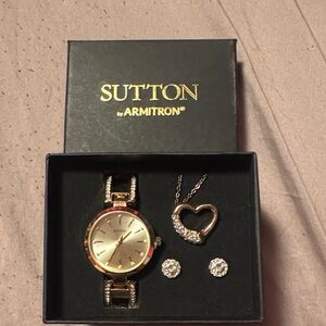 SUTTON BY ARMITRON WATCH AND JEWELRY SET